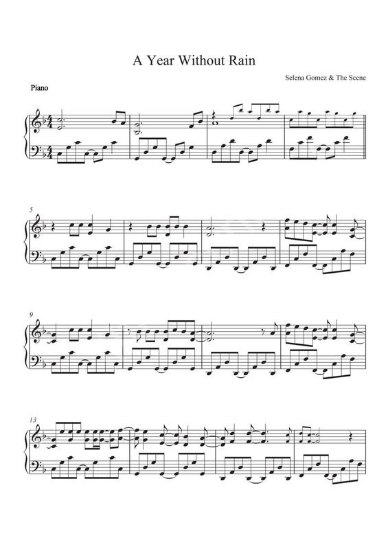 Partitura da música A Year Without Rain v.2