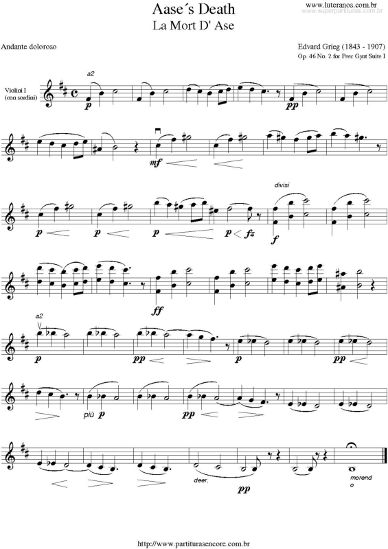 Partitura da música Aase`s Death v.2