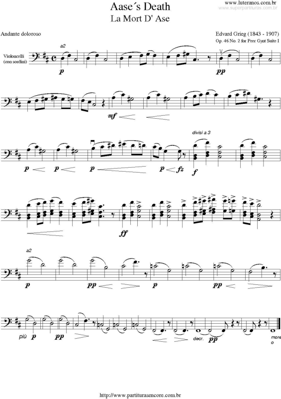 Partitura da música Aase`s Death v.4