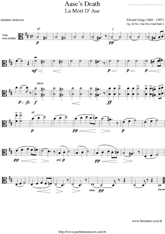 Partitura da música Aase`s Death