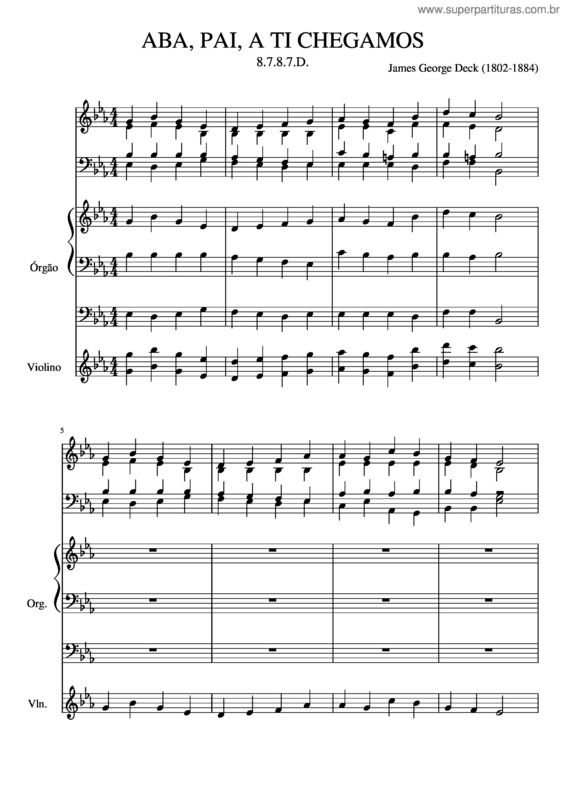 Partitura da música Aba, Pai, A Ti Chegamos