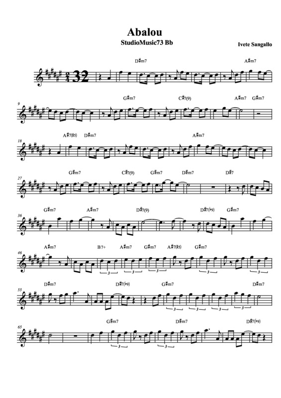 Partitura da música Abalou v.2