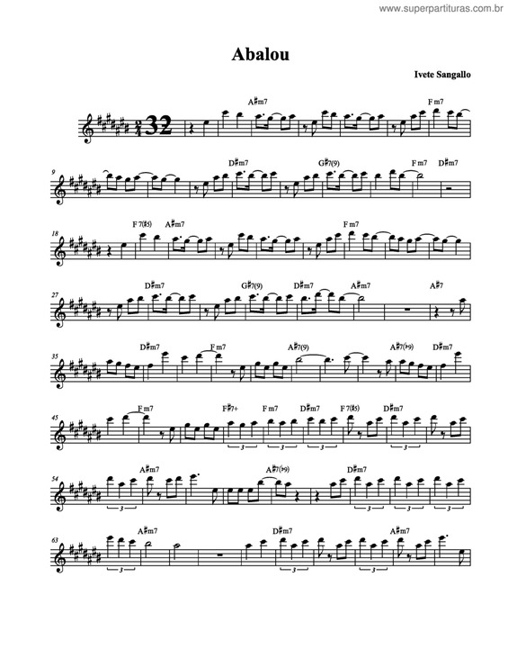 Partitura da música Abalou