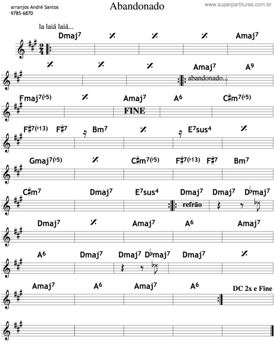 Partitura da música Abandonado v.2