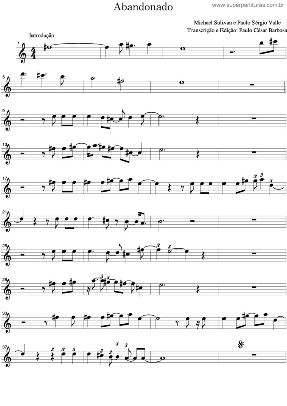 Partitura da música Abandonado