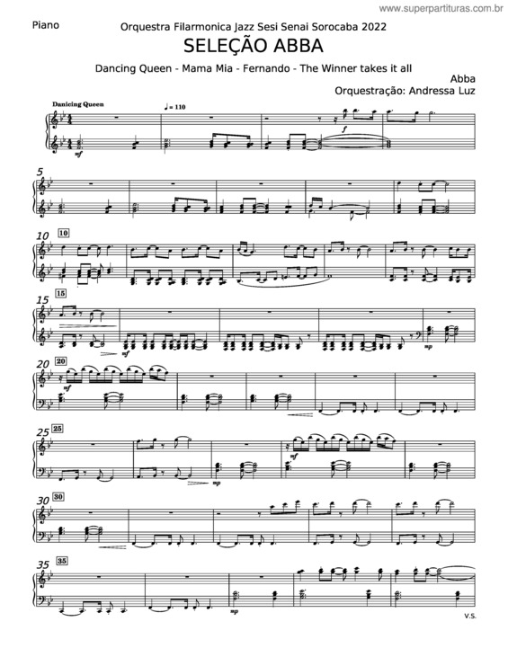 Partitura da música Abba Medley – Abba