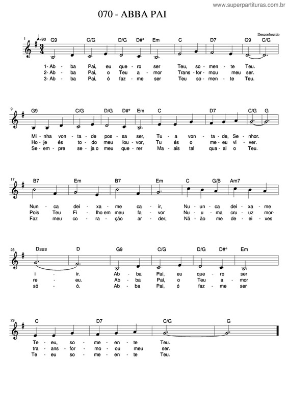 Partitura da música Abba Pai v.2