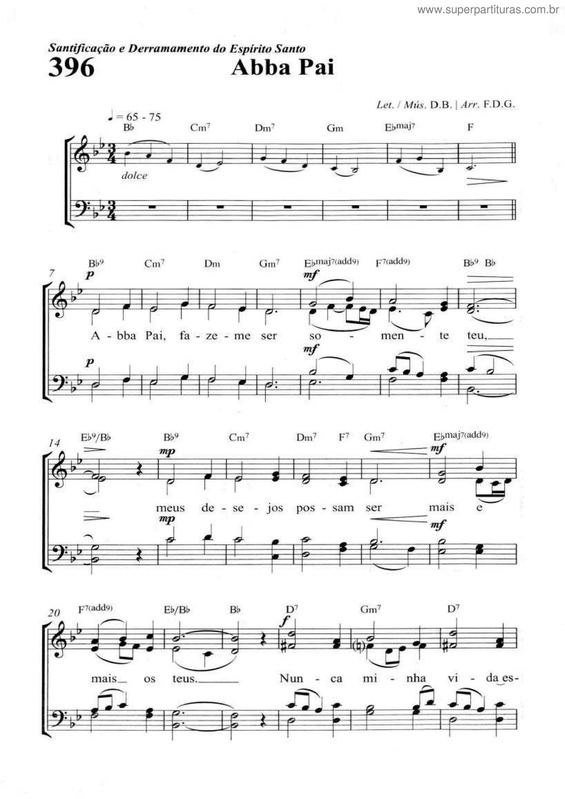 Partitura da música Abba Pai v.3