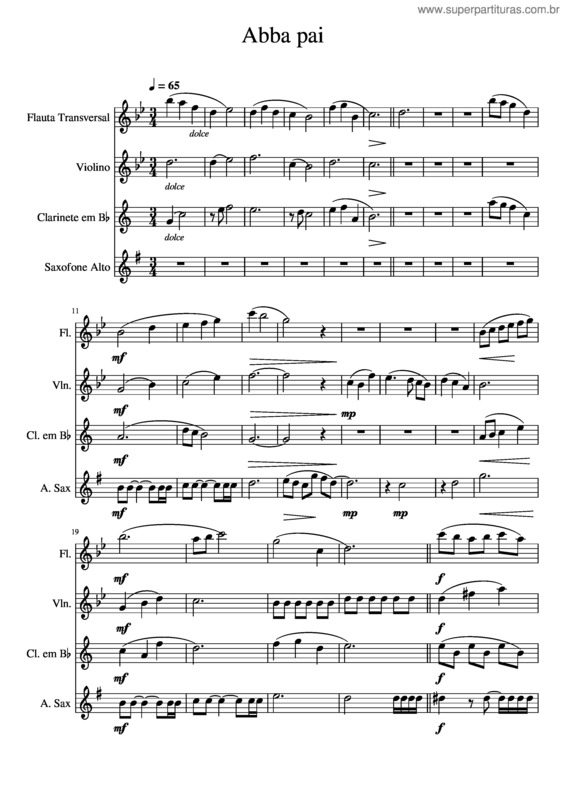 Partitura da música Abba Pai v.5