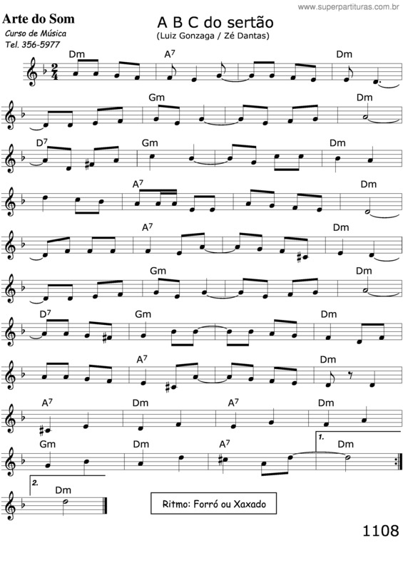 Partitura da música Abc Do Sertão v.3