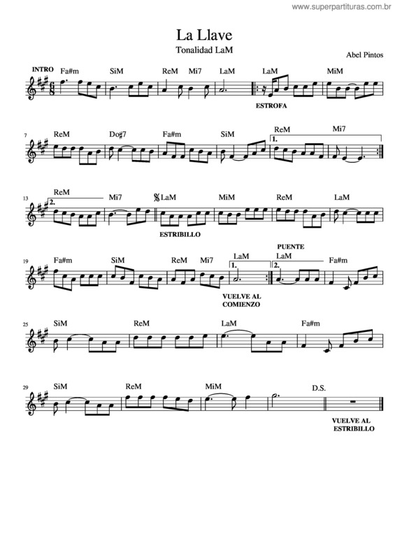 Partitura da música Abel Pintos v.2