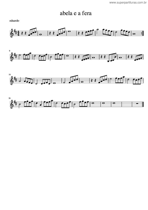 Partitura da música Abela E A Fera