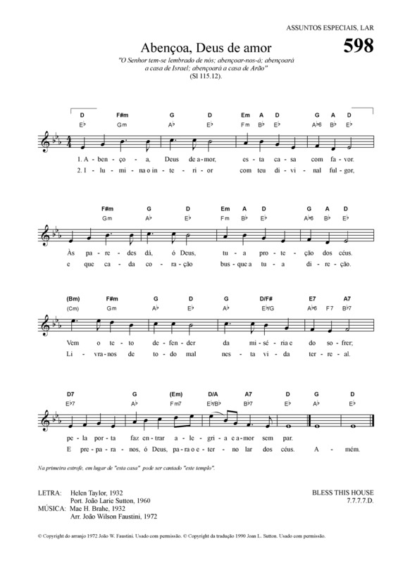 Partitura da música Abençoa Deus De Amor