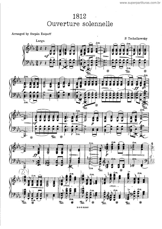 Partitura da música Abertura 1812 v.2
