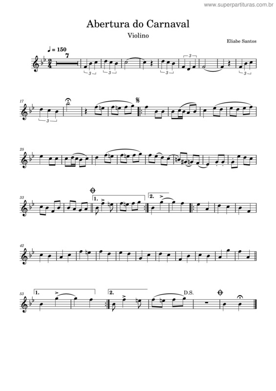Partitura da música Abertura Do Carnaval + Vassourinha