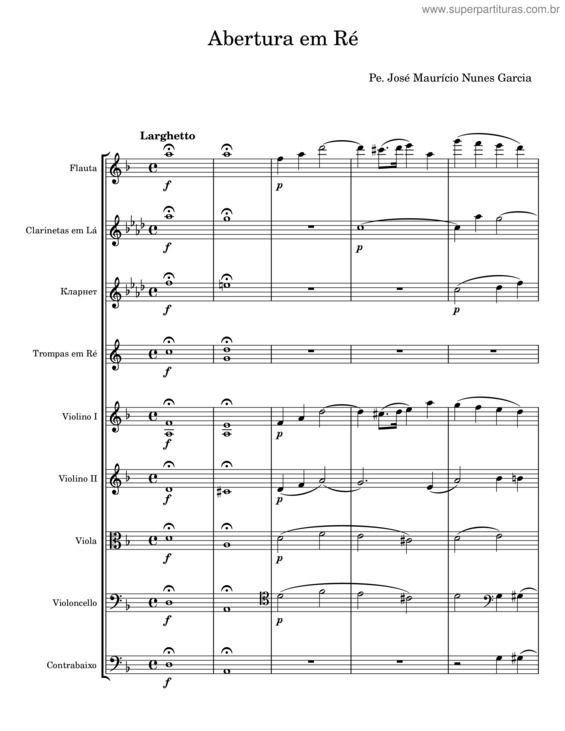 Partitura da música Abertura Em Ré v.3