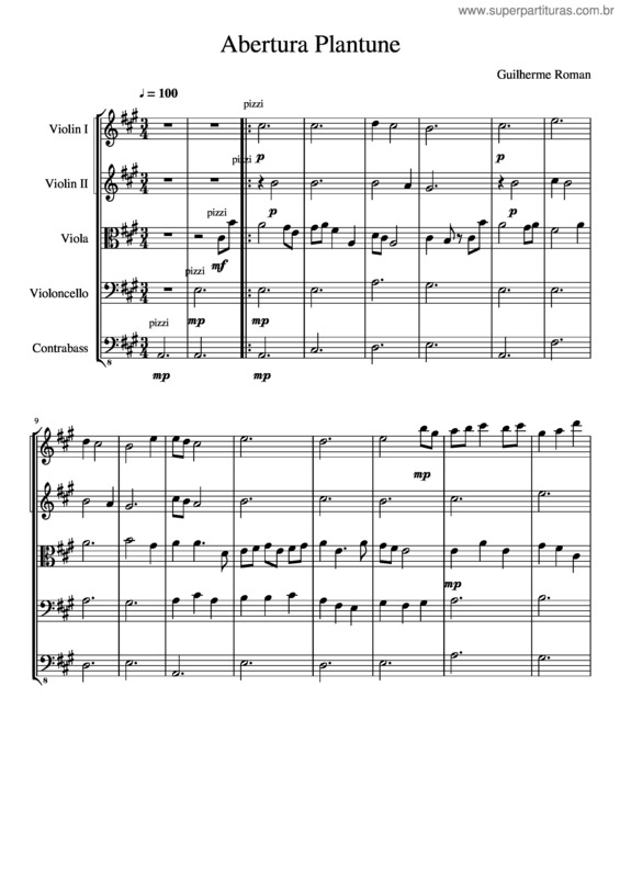 Partitura da música Abertura Plantune
