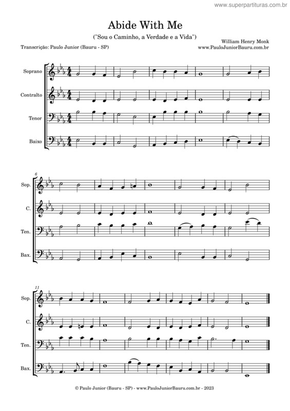 Partitura da música Abide With Me v.2