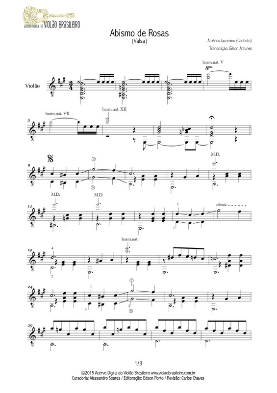 Partitura da música Abismo de Rosas v.6