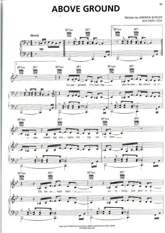 Partitura da música Above Ground