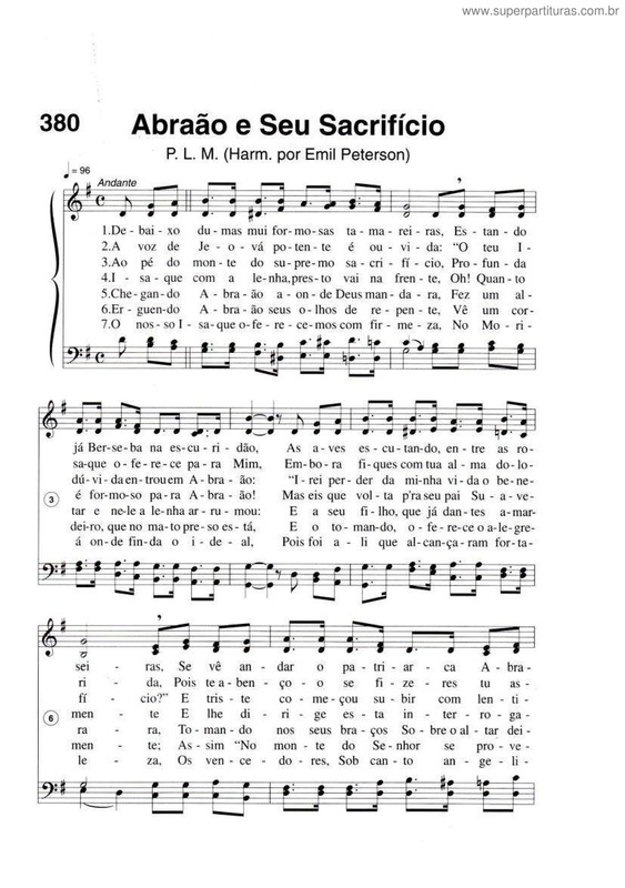 Partitura da música Abraão E Seu Sacrificio