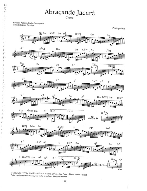 Partitura da música Abraçando Jacaré v.10