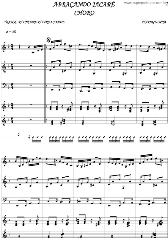 Partitura da música Abraçando Jacaré v.4