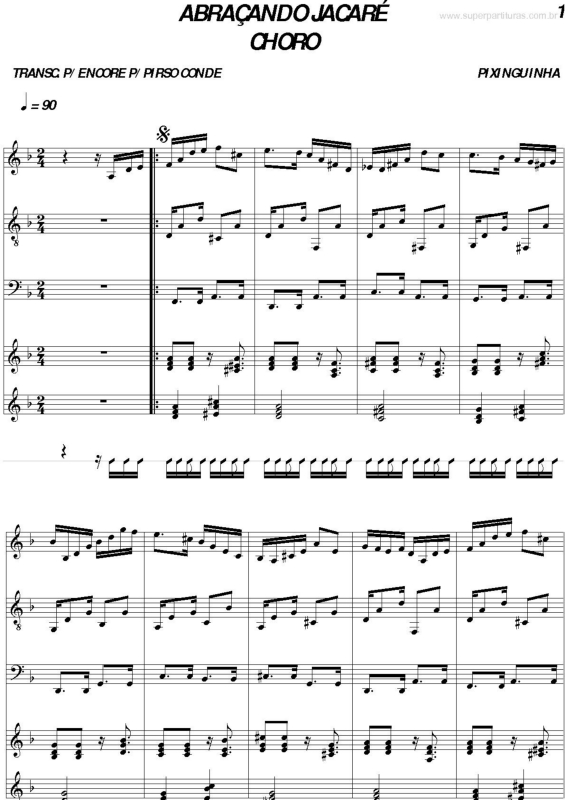 Partitura da música Abraçando Jacaré