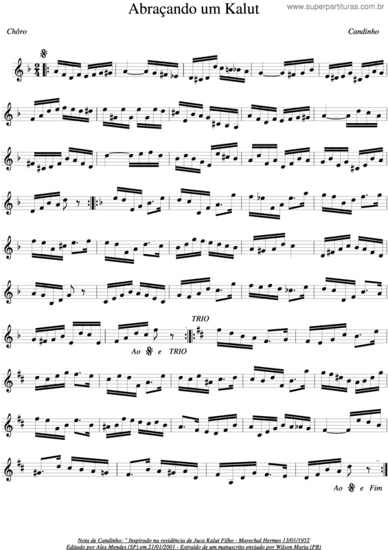 Partitura da música Abraçando Um Kalut v.2