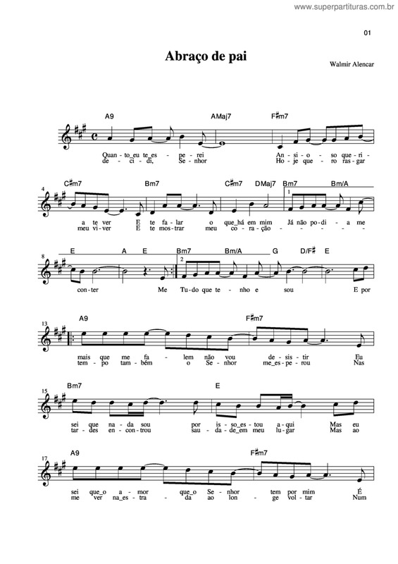 Partitura da música Abraço De Pai v.4