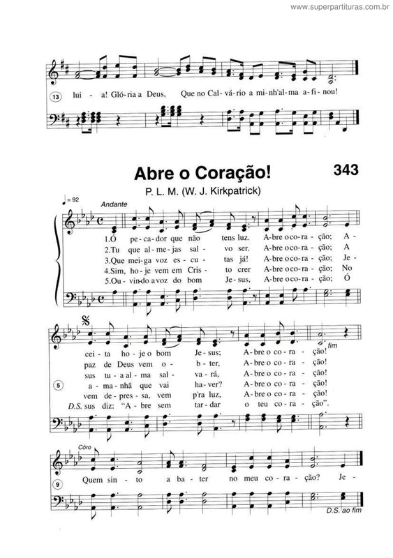 Partitura da música Abre O Coração!