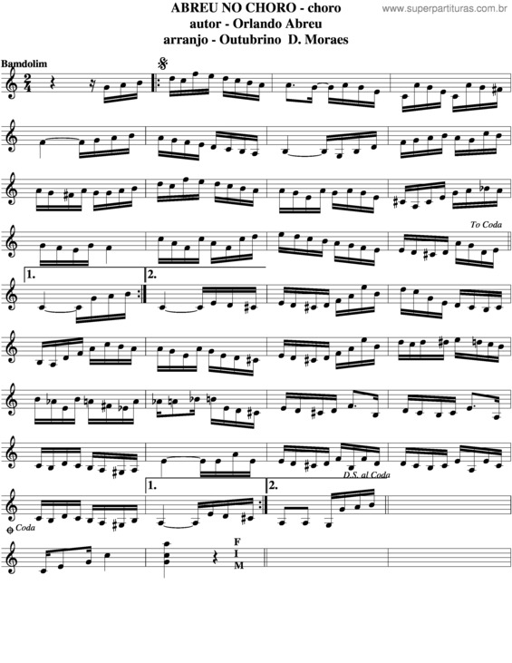 Partitura da música Abreu No Choro v.5