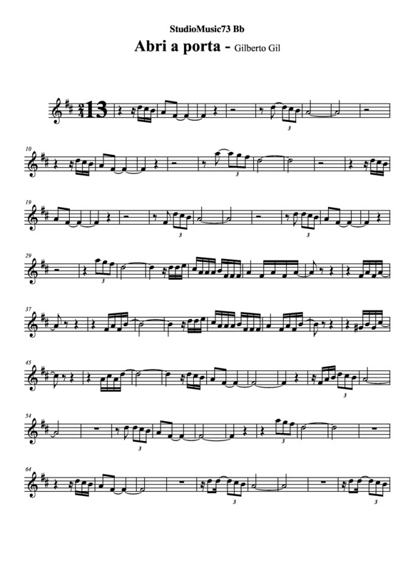 Partitura da música Abri a Porta v.3