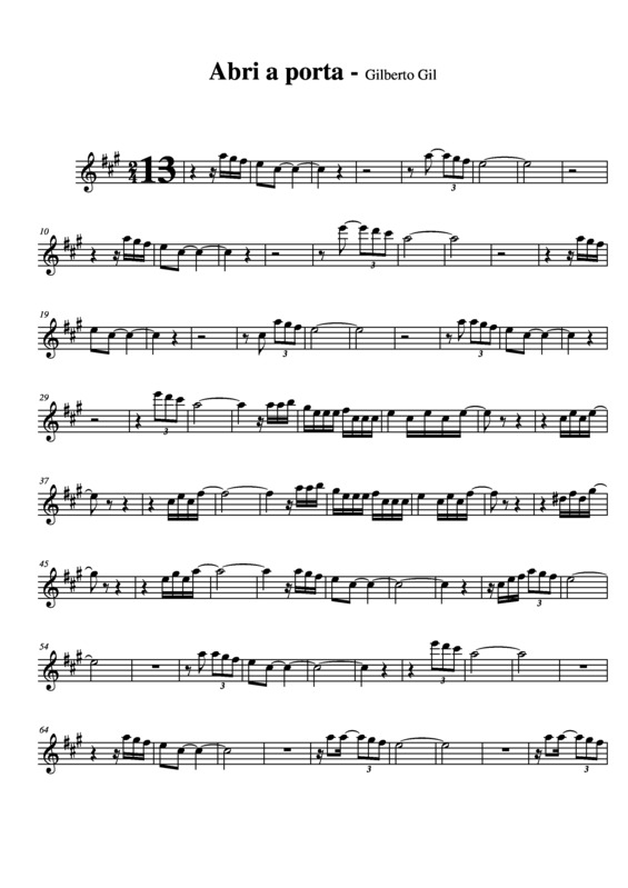 Partitura da música Abri a Porta v.4