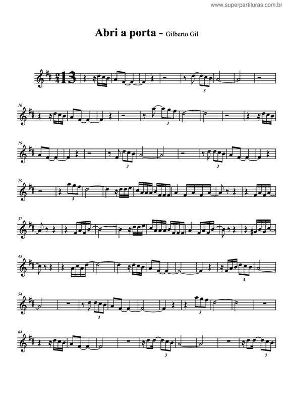 Partitura da música Abri A Porta v.5