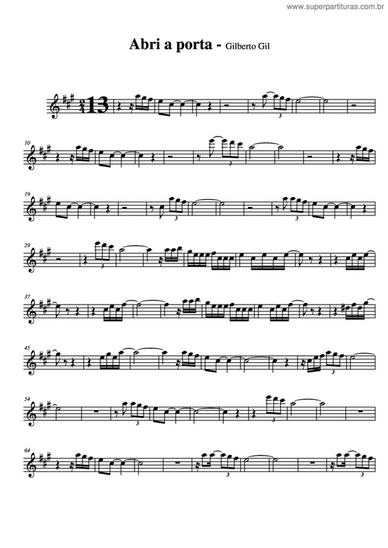 Partitura da música Abri A Porta v.6