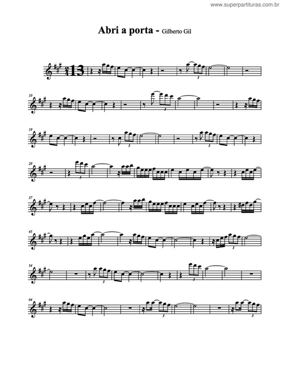 Partitura da música Abri a porta