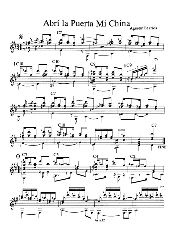 Partitura da música Abrí La Puerta Mi China