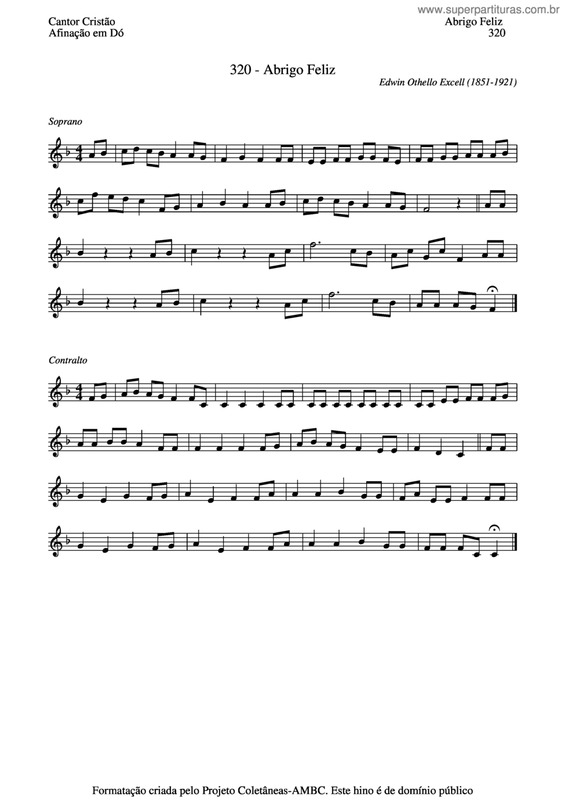 Partitura da música Abrigo Feliz v.2