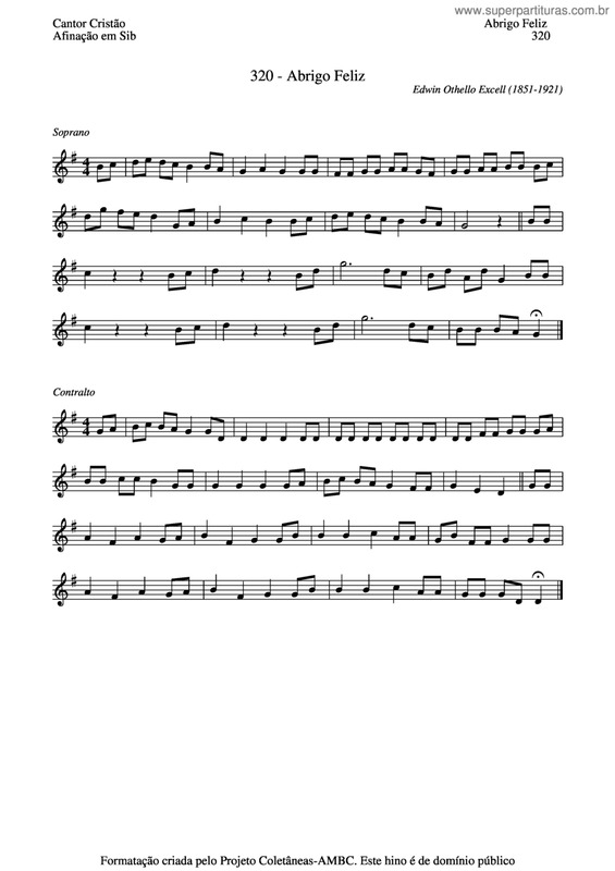 Partitura da música Abrigo Feliz v.3