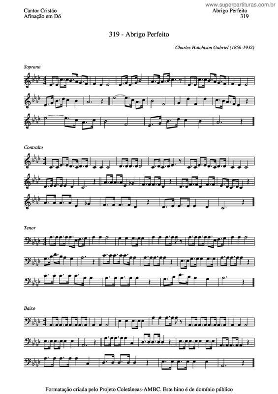 Partitura da música Abrigo Perfeito v.2