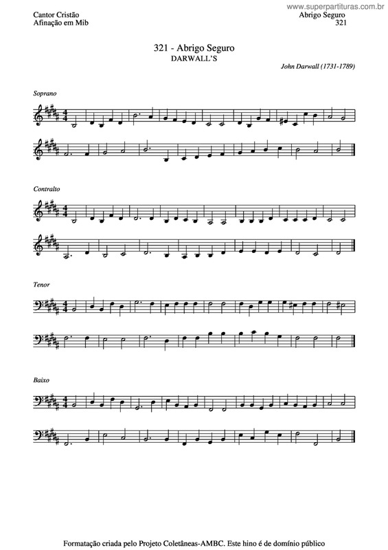 Partitura da música Abrigo Seguro v.3