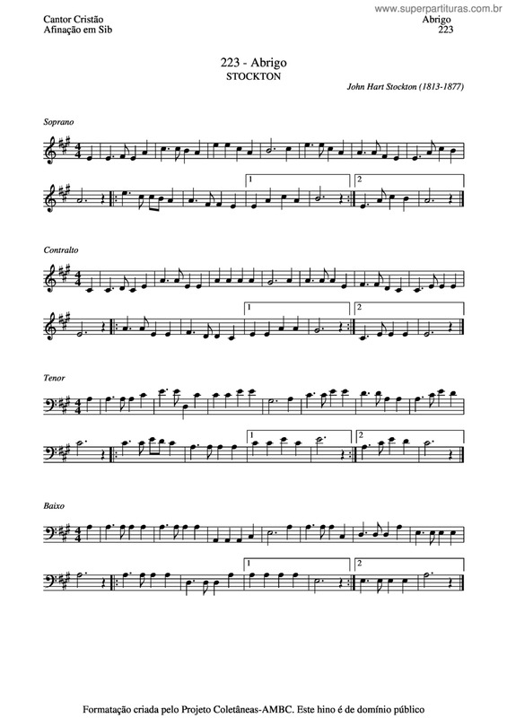 Partitura da música Abrigo v.5