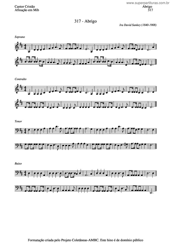 Partitura da música Abrigo v.8