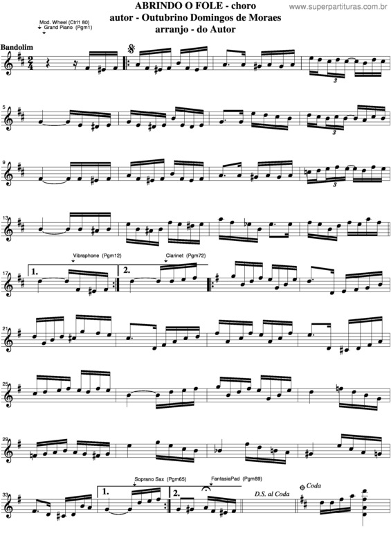 Partitura da música Abrindo O Fole v.2