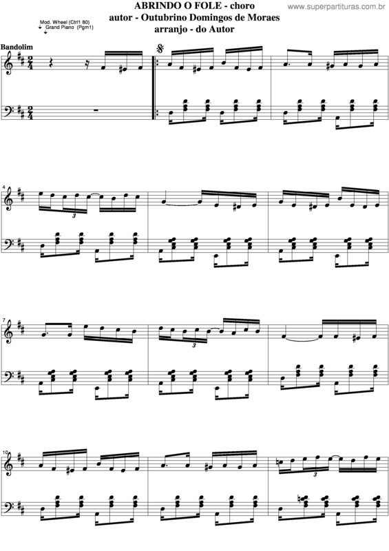 Partitura da música Abrindo O Fole v.3