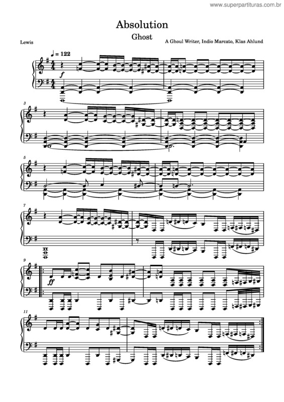 Partitura da música Absolution – Ghost