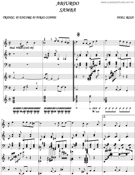 Partitura da música Absurdo