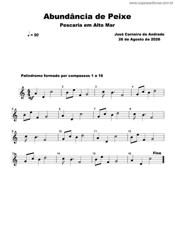 Partitura da música Abundância De Peixe