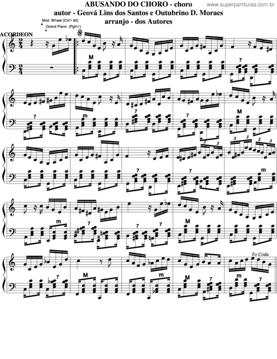 Partitura da música Abusando Do Choro v.3